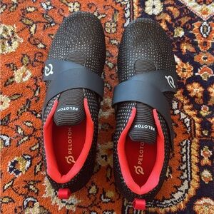 Peloton Black Cycling Shoes with Red Lining